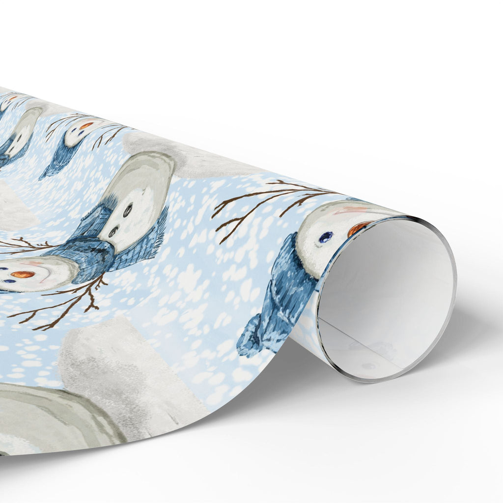 Snowman Gift Wrapping Papers - Blue Cava