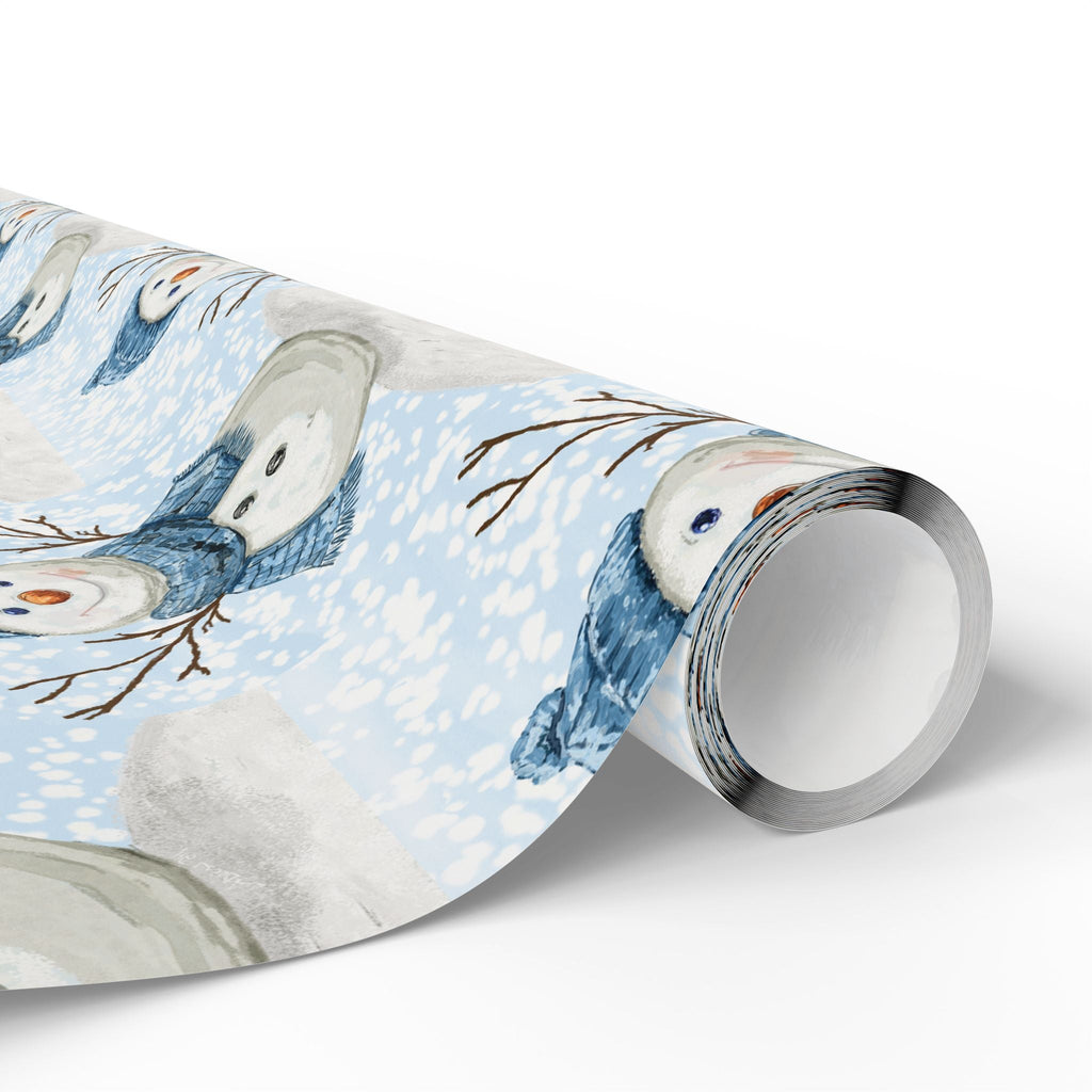 Snowman Gift Wrapping Papers - Blue Cava