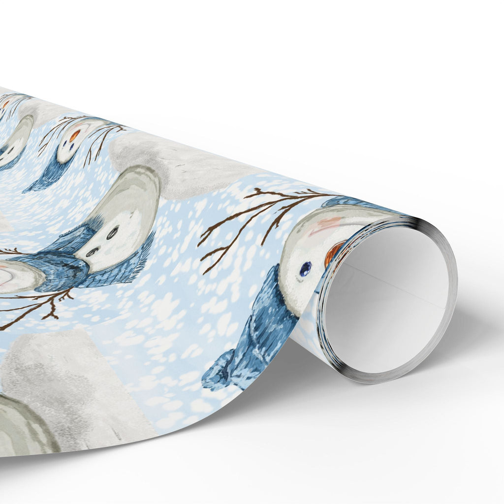 Snowman Gift Wrapping Papers - Blue Cava