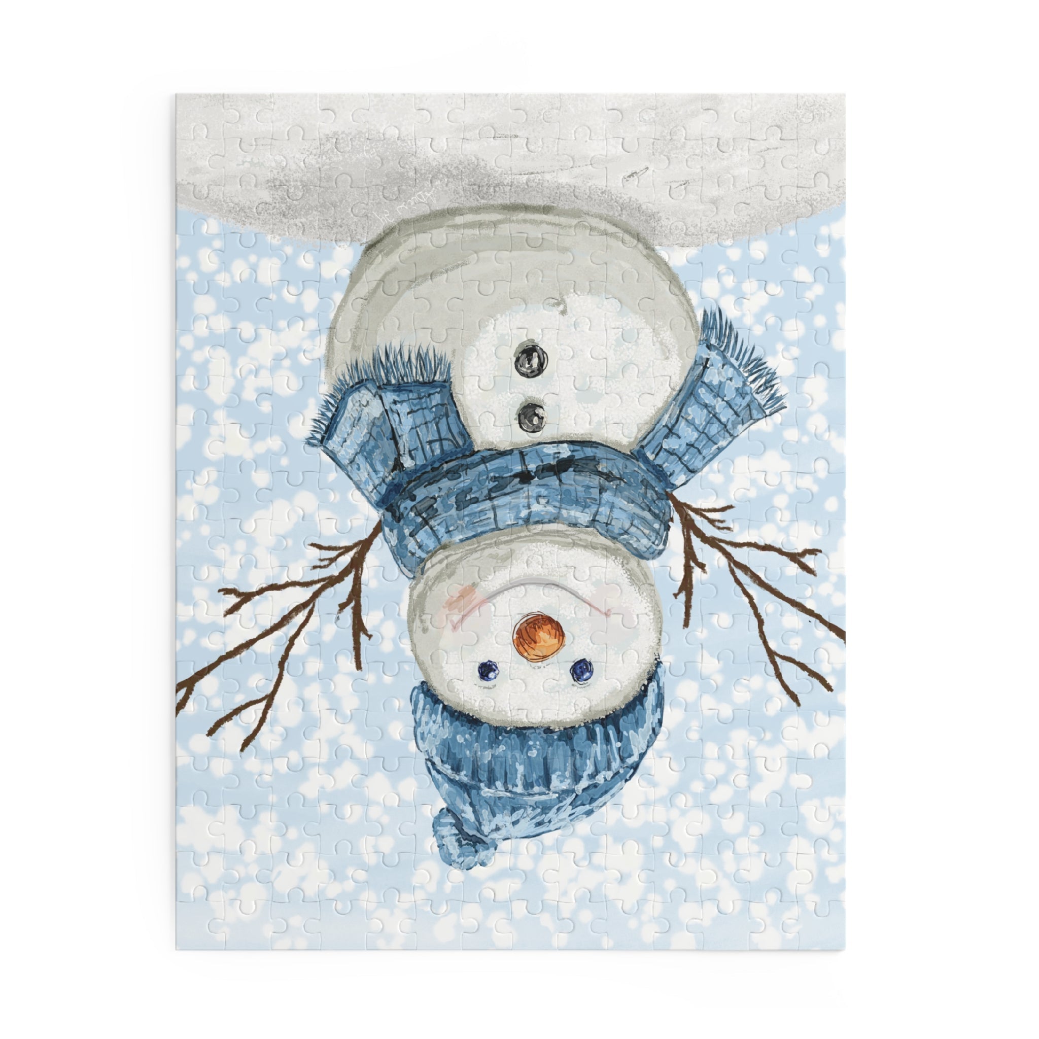 Snowman Puzzles for Winter Fun, 120 - 500 Piece Jigsaw - Blue Cava