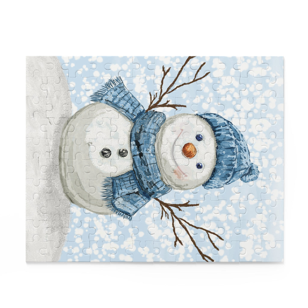 Snowman Puzzles for Winter Fun, 120 - 500 Piece Jigsaw - Blue Cava