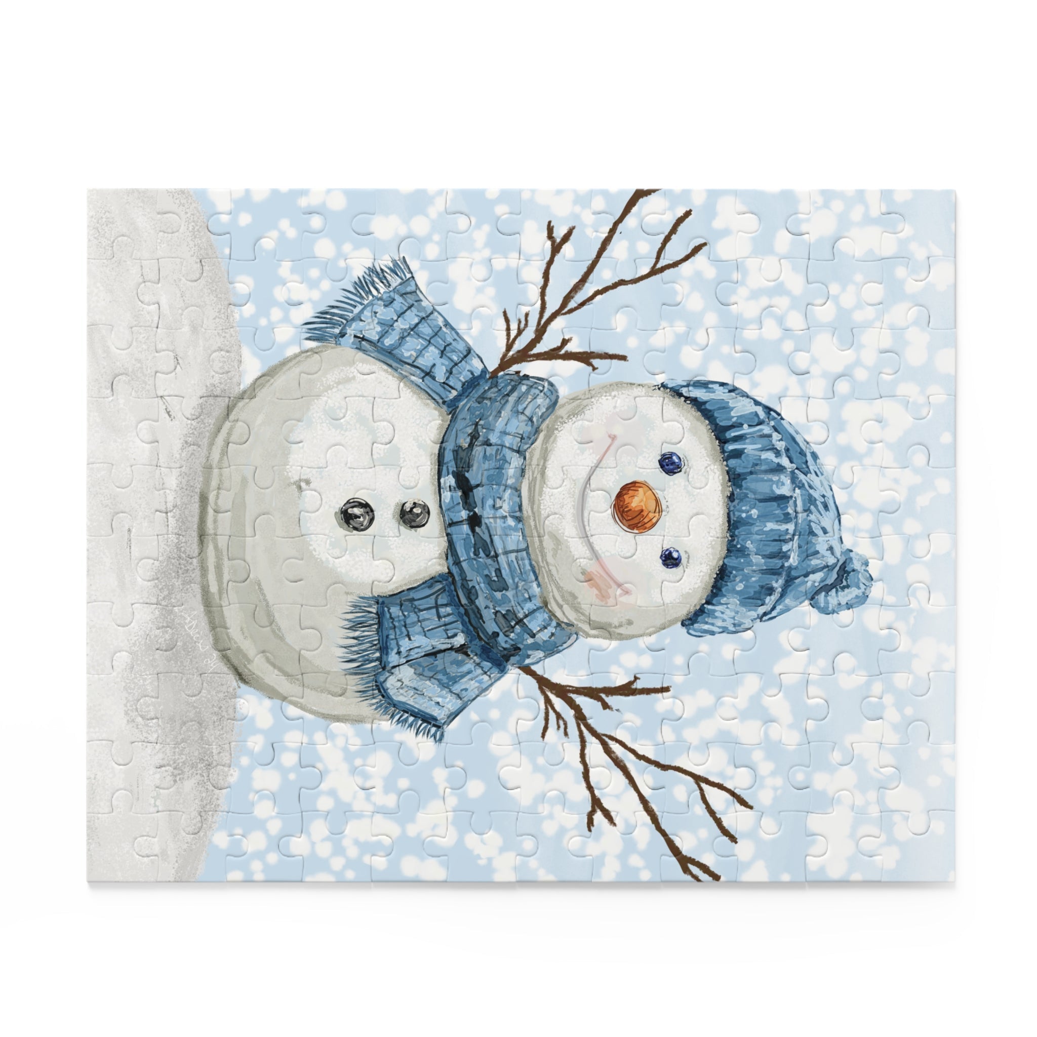Snowman Puzzles for Winter Fun, 120 - 500 Piece Jigsaw - Blue Cava