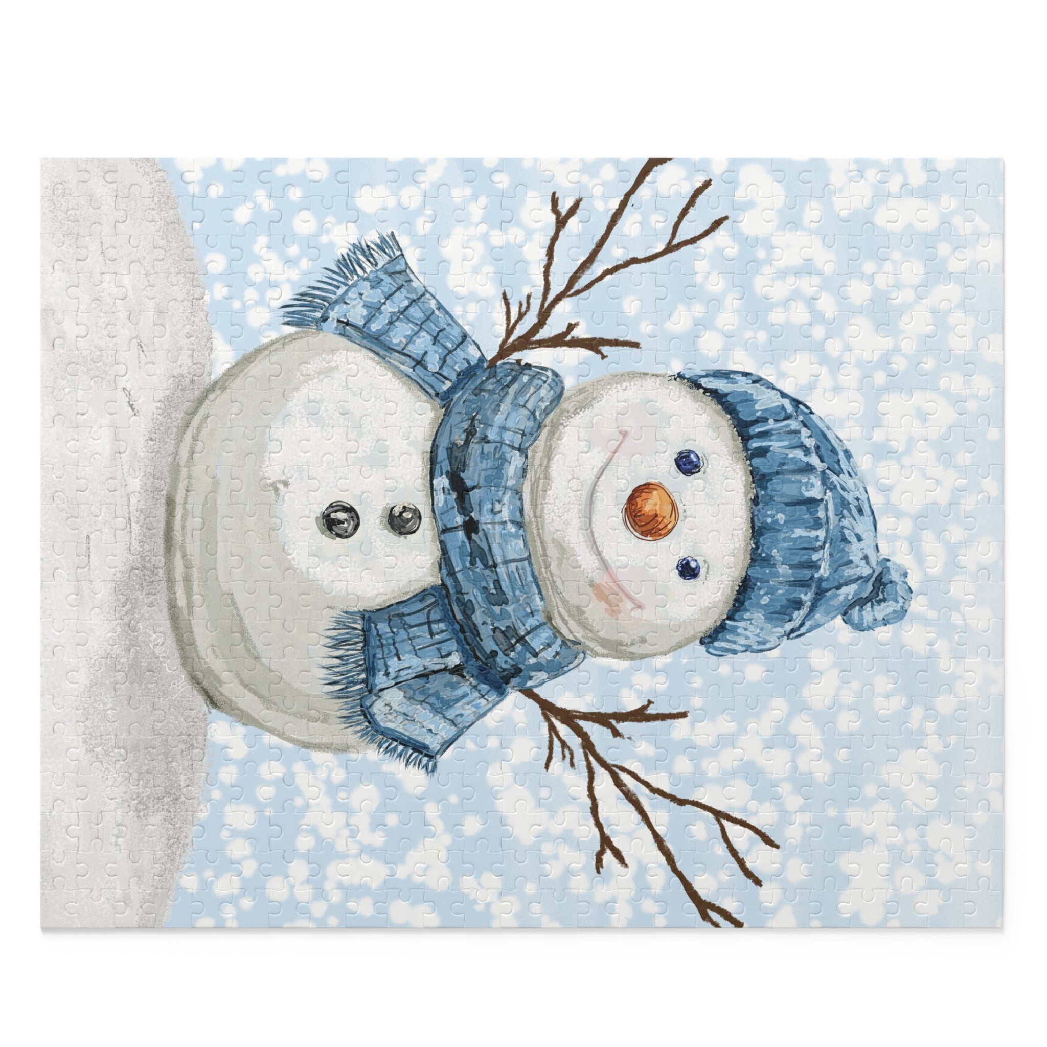 Snowman Puzzles for Winter Fun, 120 - 500 Piece Jigsaw - Blue Cava
