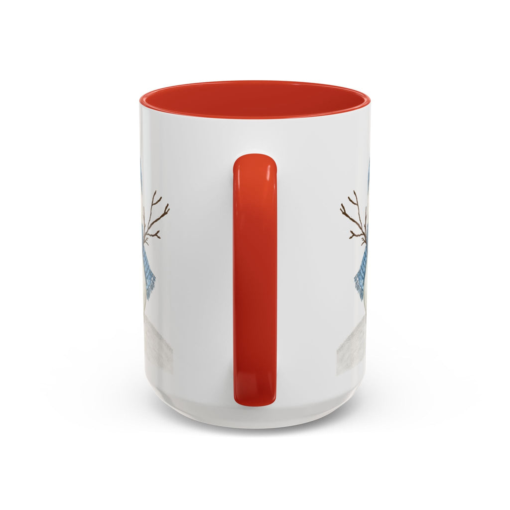 Snowman Two Tone Ceramic Coffee Mugs - Blue Cava