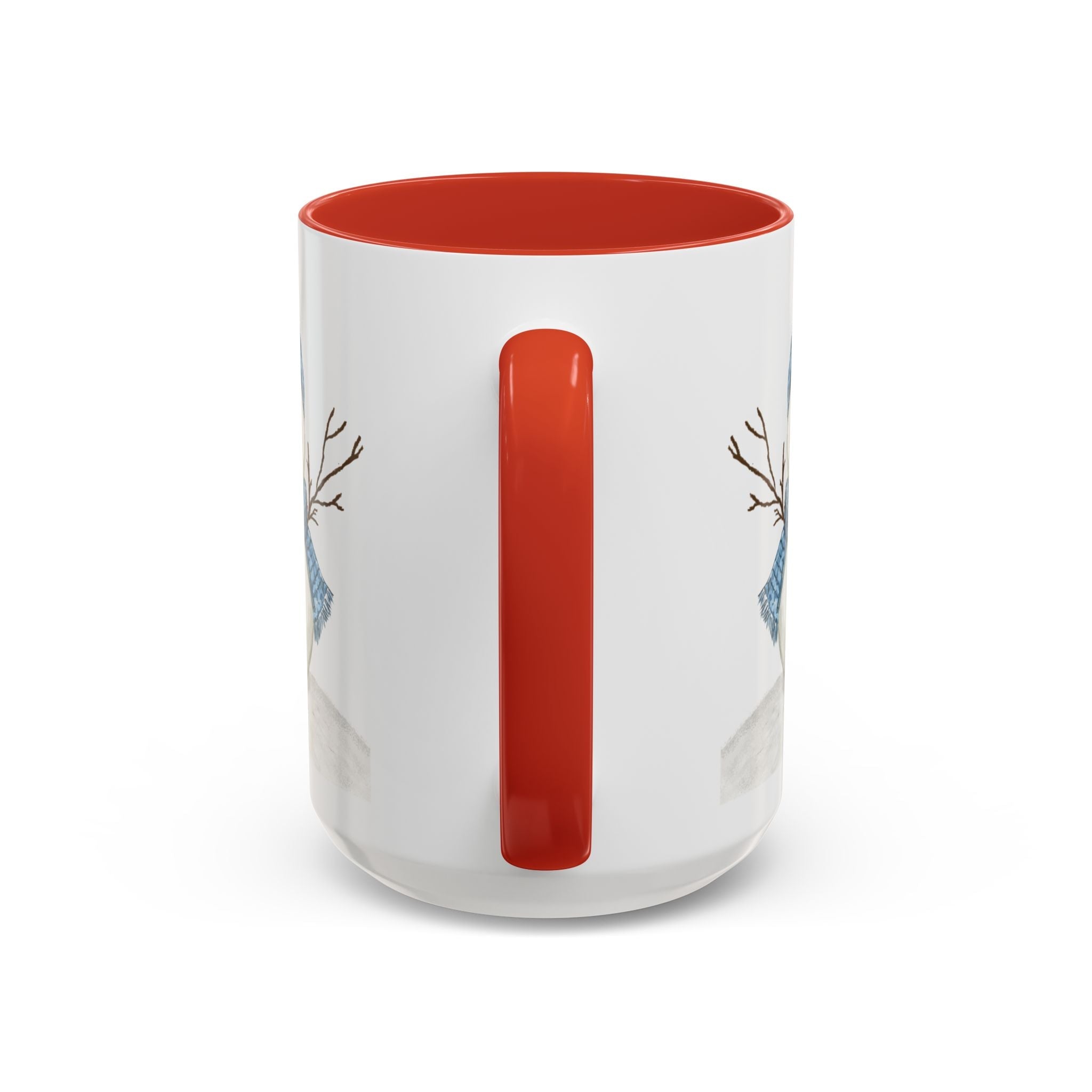 Snowman Two Tone Ceramic Coffee Mugs - Blue Cava