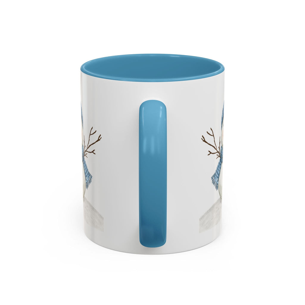 Snowman Two Tone Ceramic Coffee Mugs - Blue Cava