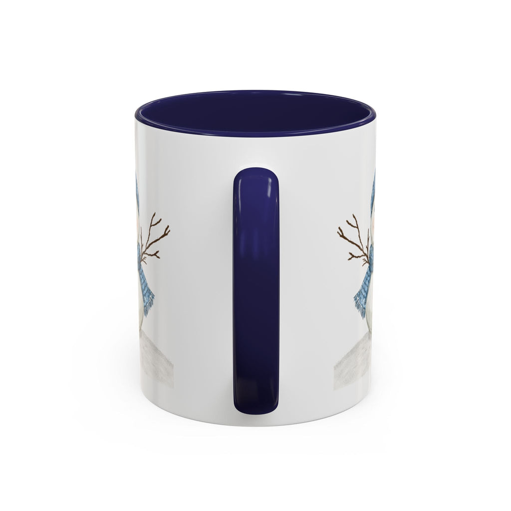 Snowman Two Tone Ceramic Coffee Mugs - Blue Cava