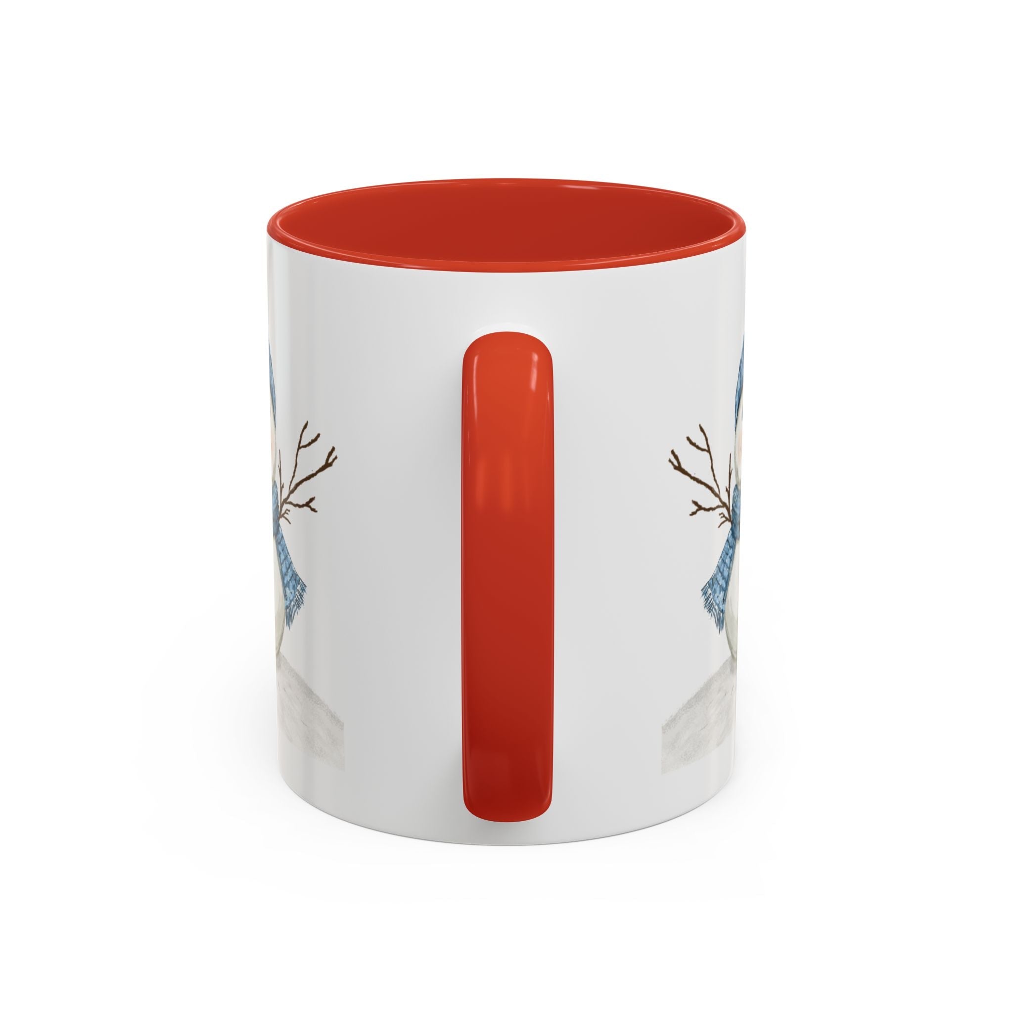 Snowman Two Tone Ceramic Coffee Mugs - Blue Cava