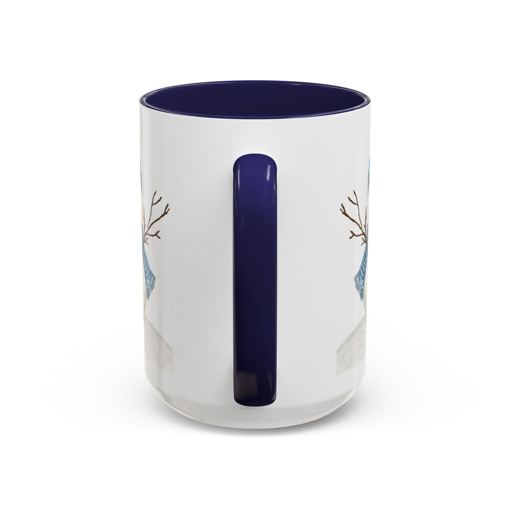 Snowman Two Tone Ceramic Coffee Mugs - Blue Cava