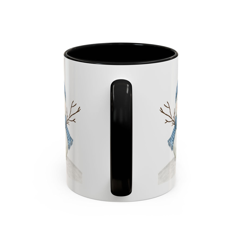 Snowman Two Tone Ceramic Coffee Mugs - Blue Cava