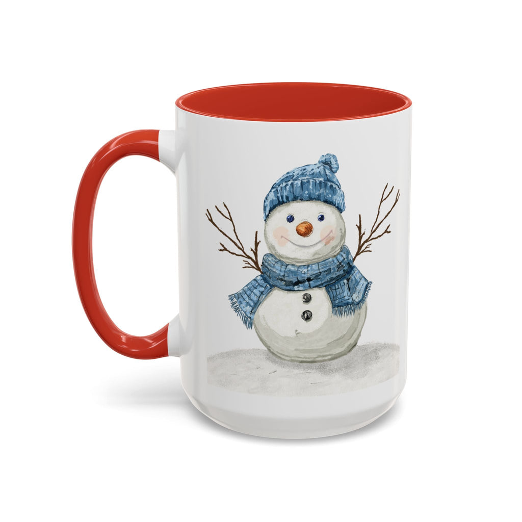 Snowman Two Tone Ceramic Coffee Mugs - Blue Cava