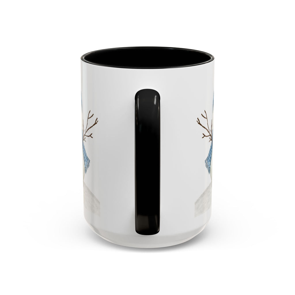 Snowman Two Tone Ceramic Coffee Mugs - Blue Cava