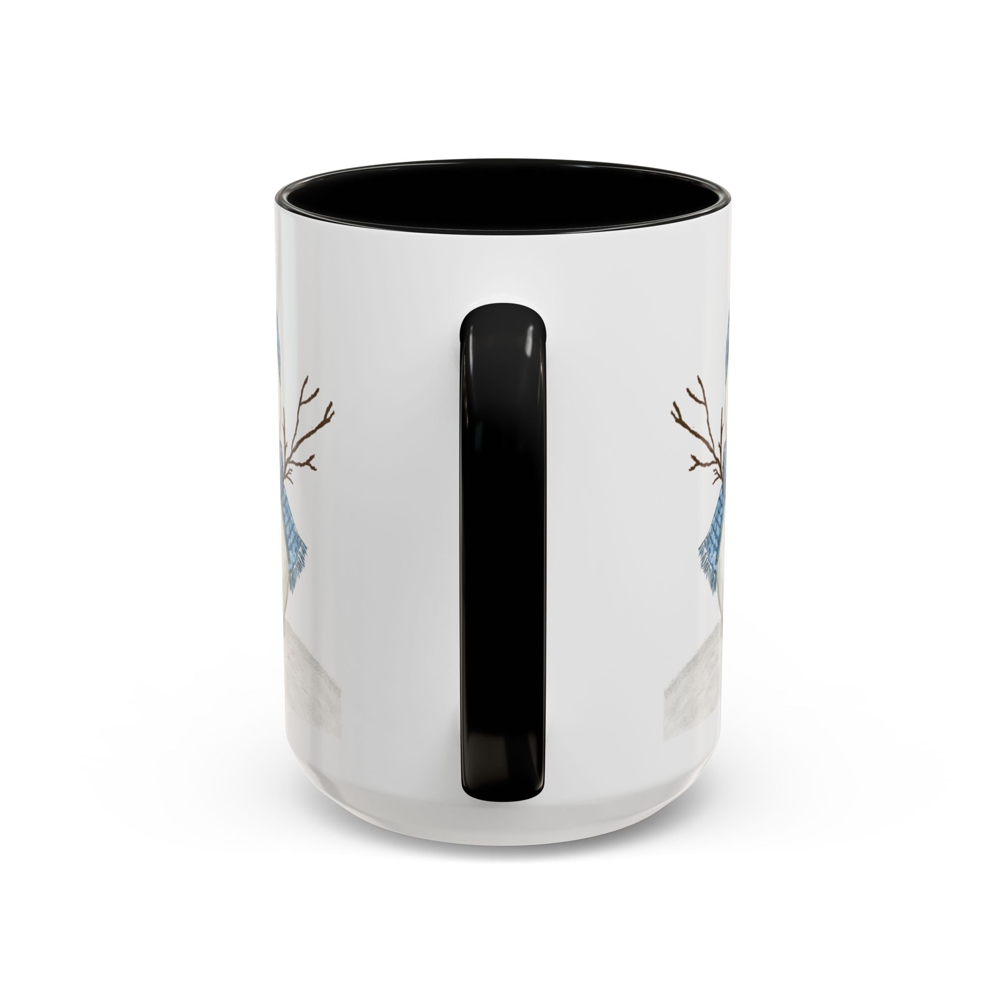 Snowman Two Tone Ceramic Coffee Mugs - Blue Cava