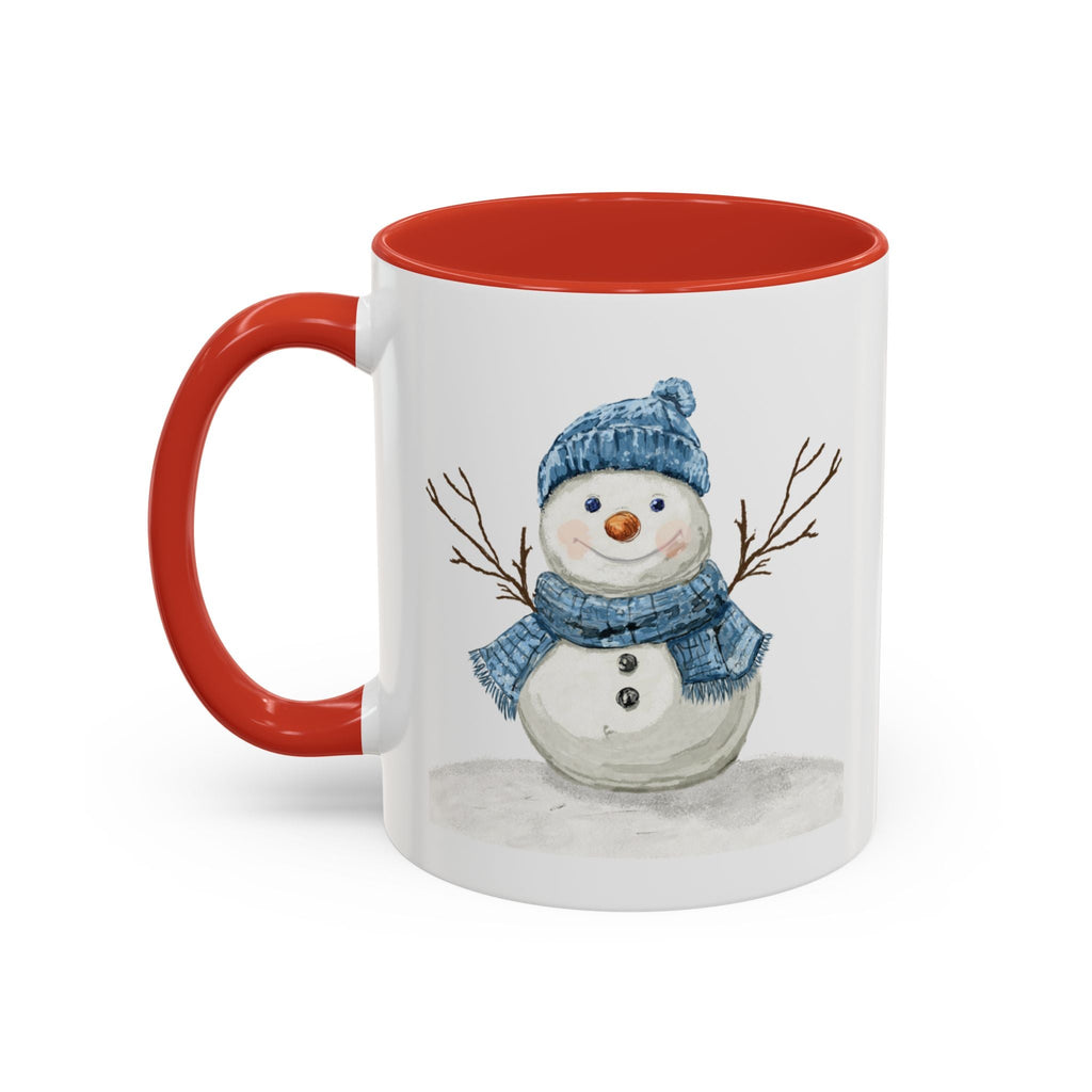 Snowman Two Tone Ceramic Coffee Mugs - Blue Cava
