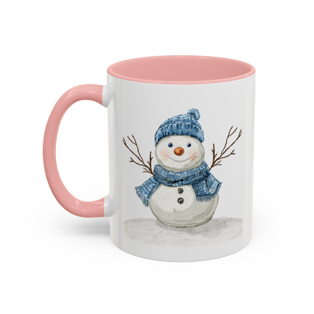 Snowman Two Tone Ceramic Coffee Mugs - Blue Cava