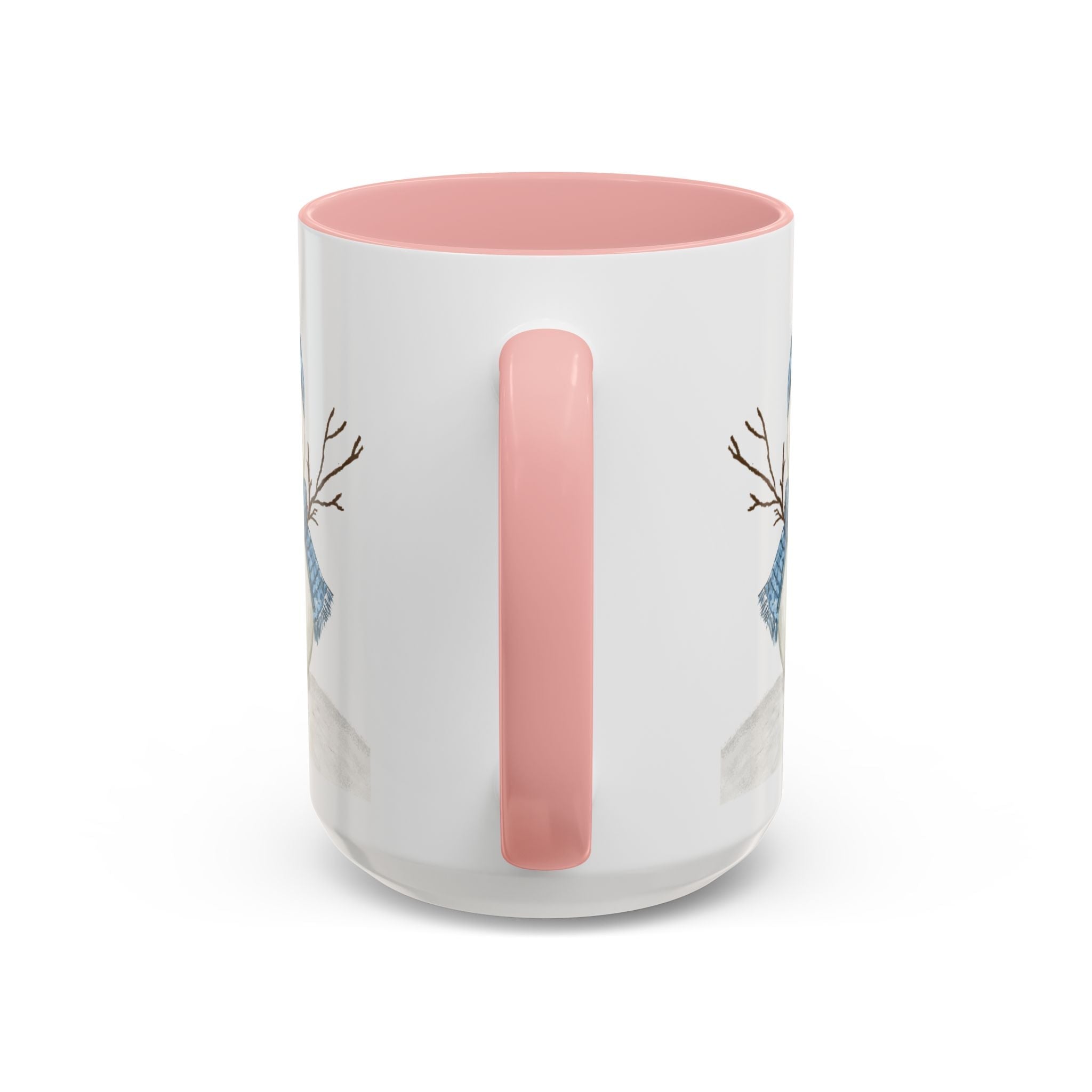 Snowman Two Tone Ceramic Coffee Mugs - Blue Cava