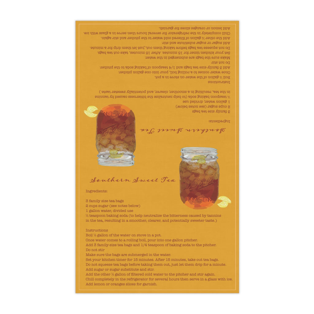 Southern Sweet Tea Recipe Towel - Eco - Friendly - Blue Cava