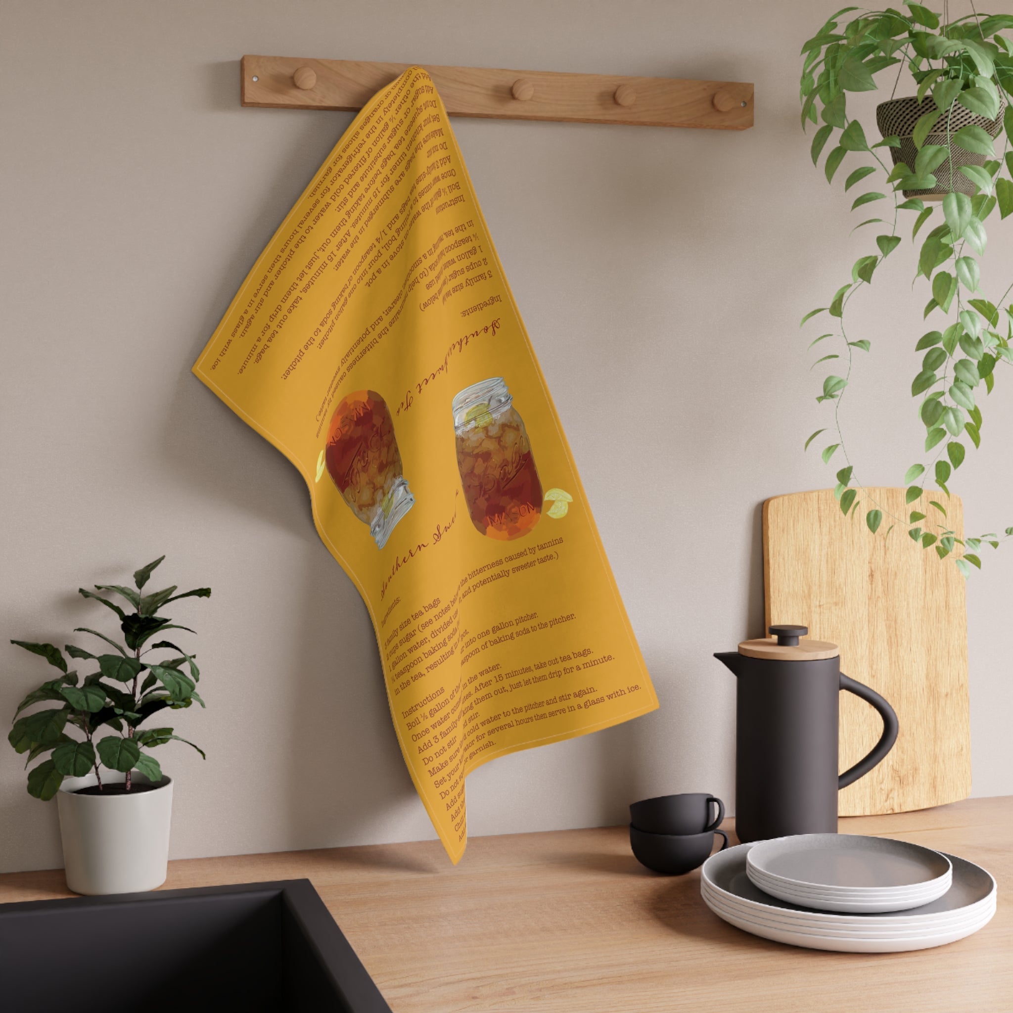 Southern Sweet Tea Recipe Towel - Eco - Friendly - Blue Cava