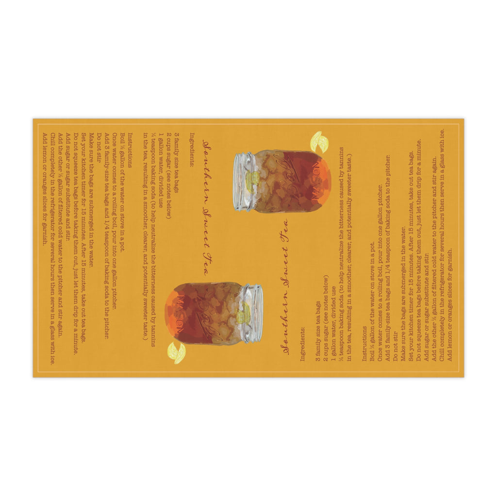 Southern Sweet Tea Recipe Towel - Eco - Friendly - Blue Cava