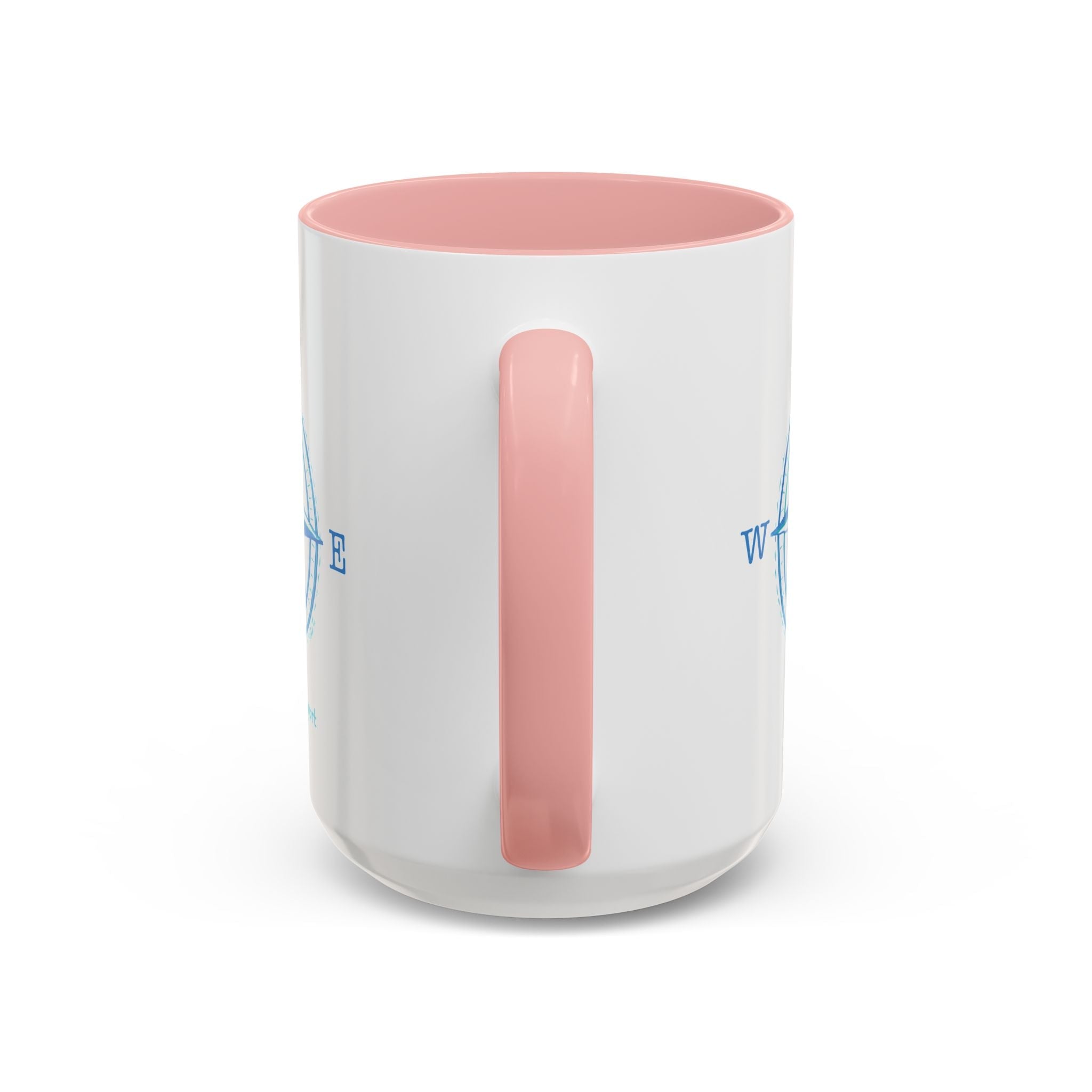 Southport Compass Two Tone Ceramic Coffee Mugs - Blue Cava