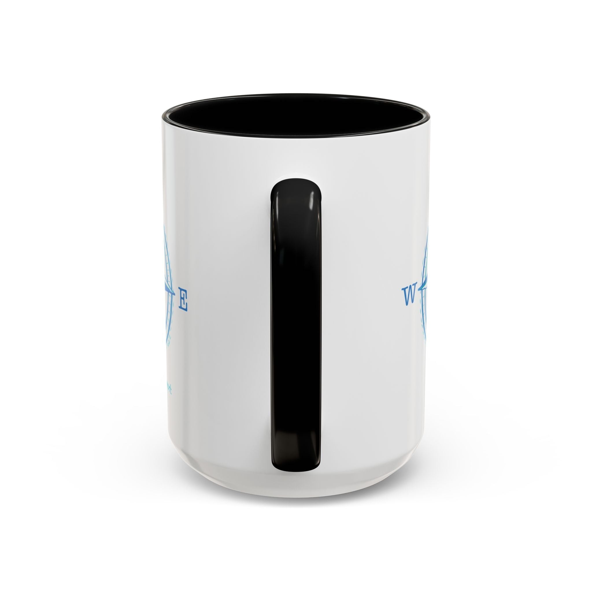 Southport Compass Two Tone Ceramic Coffee Mugs - Blue Cava