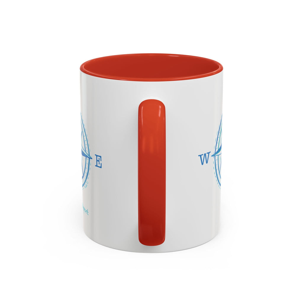 Southport Compass Two Tone Ceramic Coffee Mugs - Blue Cava