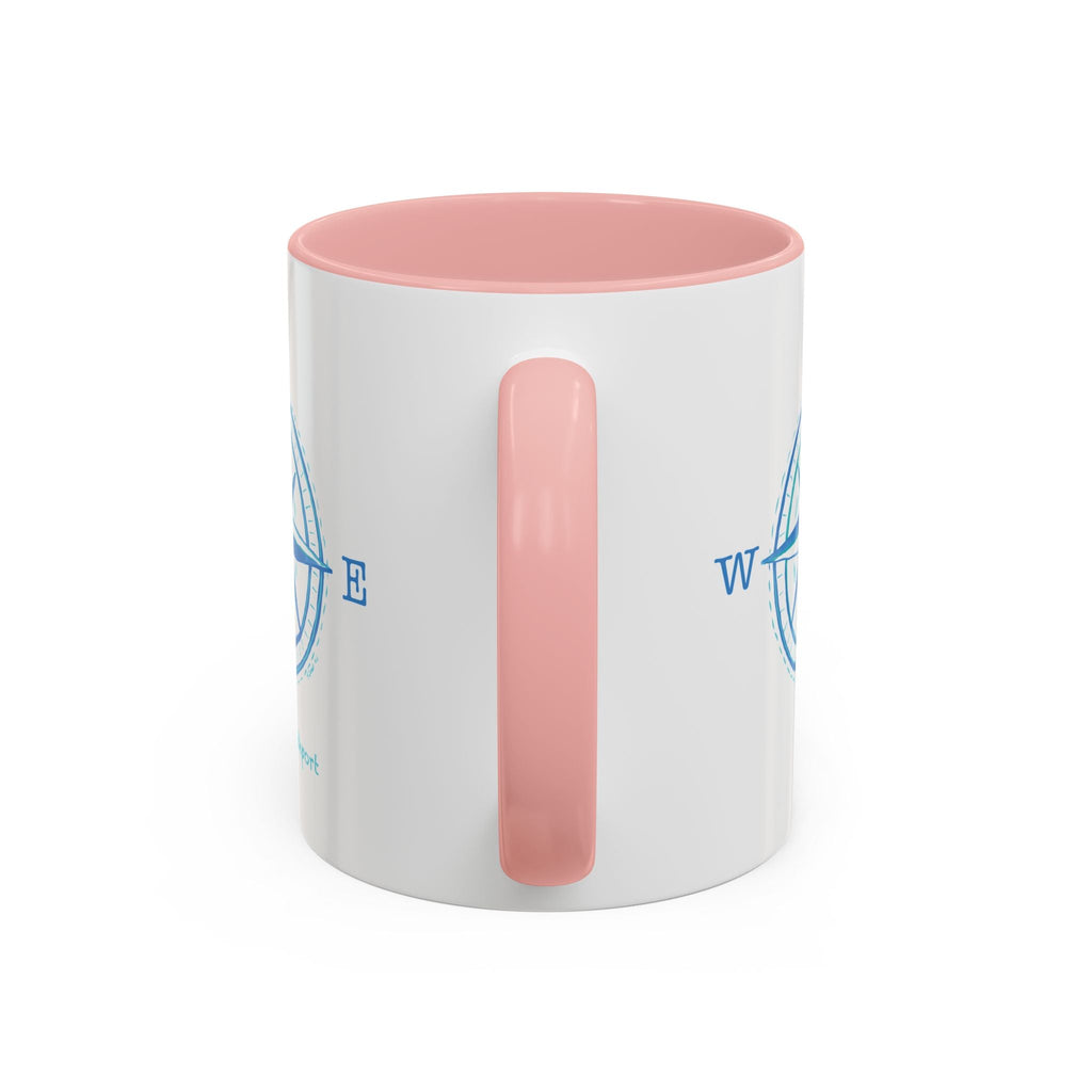 Southport Compass Two Tone Ceramic Coffee Mugs - Blue Cava