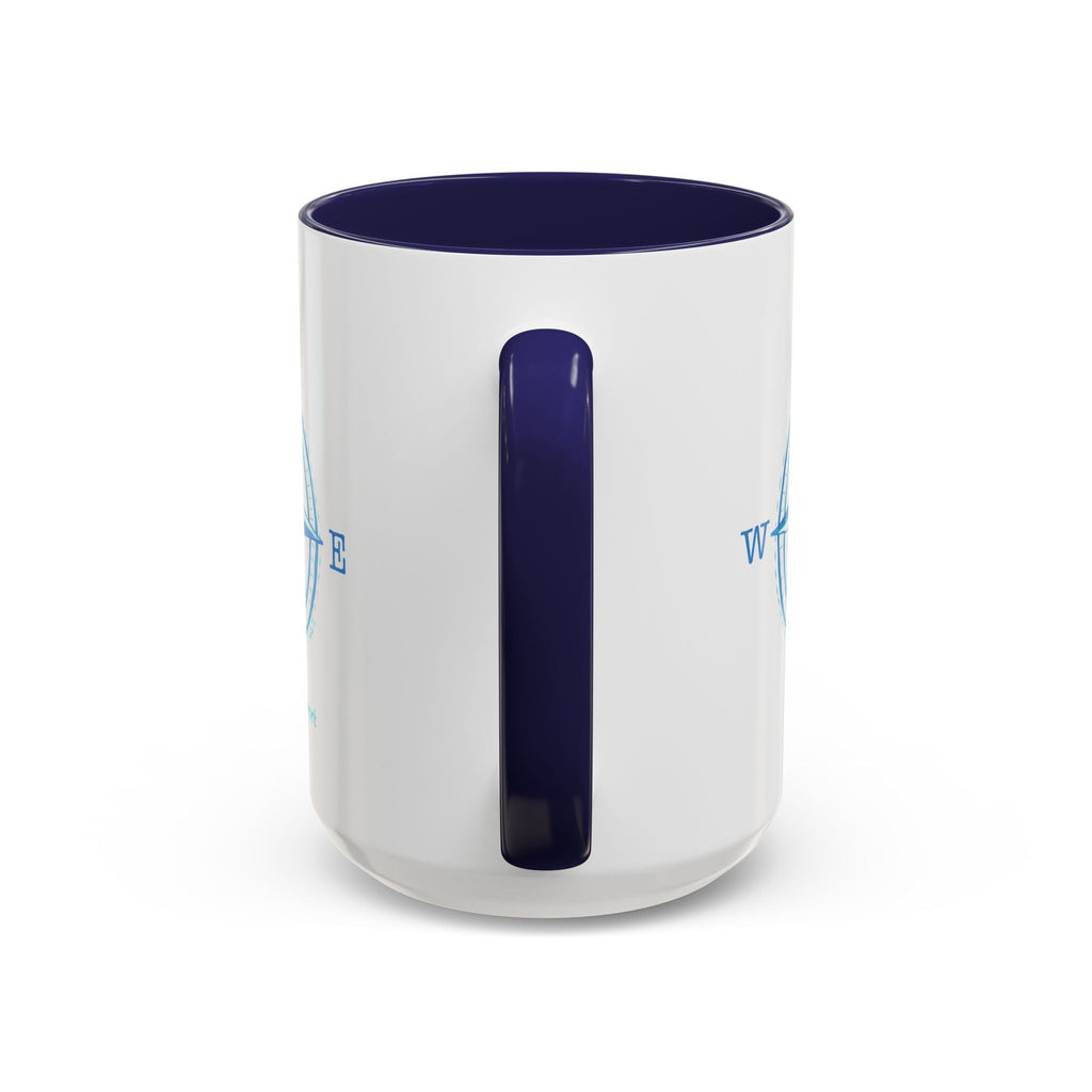 Southport Compass Two Tone Ceramic Coffee Mugs - Blue Cava