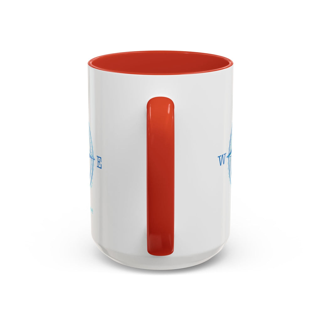Southport Compass Two Tone Ceramic Coffee Mugs - Blue Cava