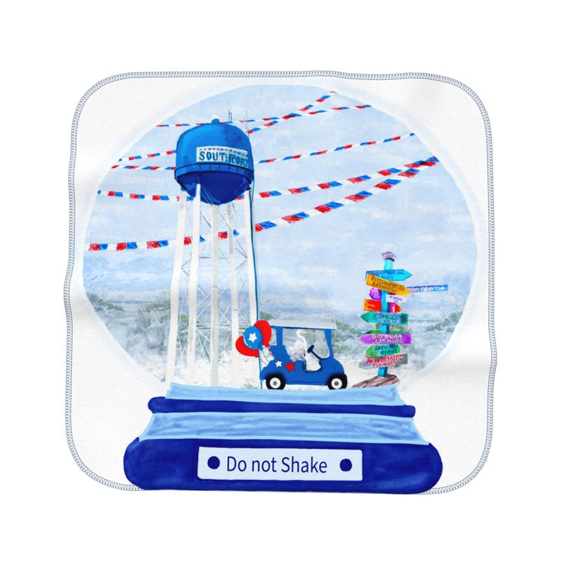 Southport Globe 14" Towel - Blue Cava