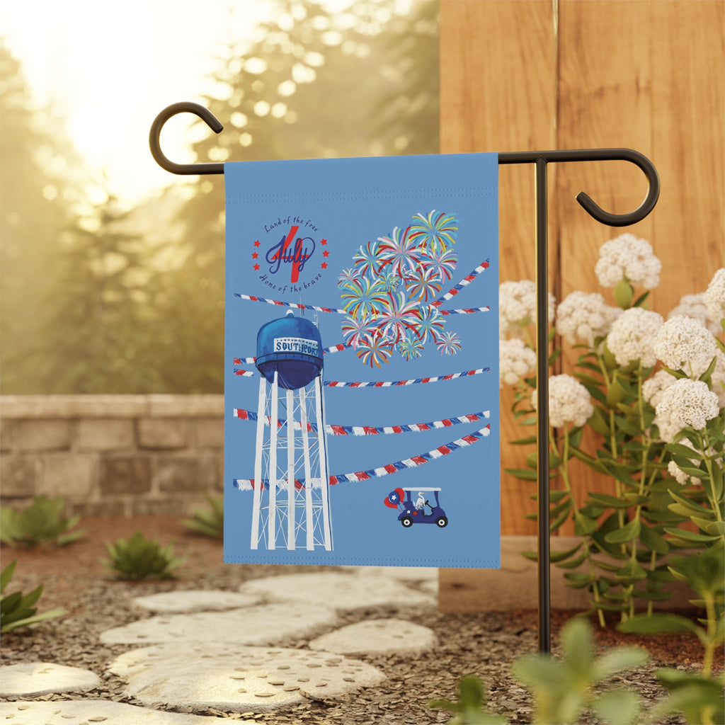 Southport July 4th Celebration House Flag & Garden Flag - Blue Cava