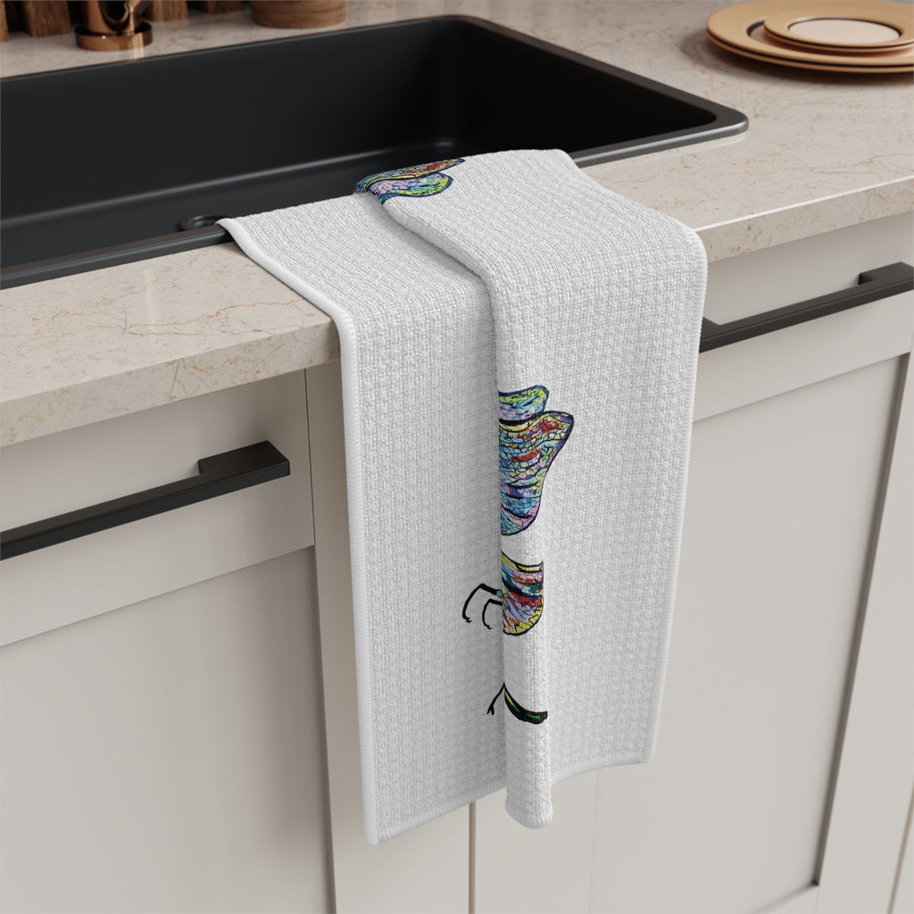 Spring Dragonfly Microfiber Waffle Towel - Blue Cava