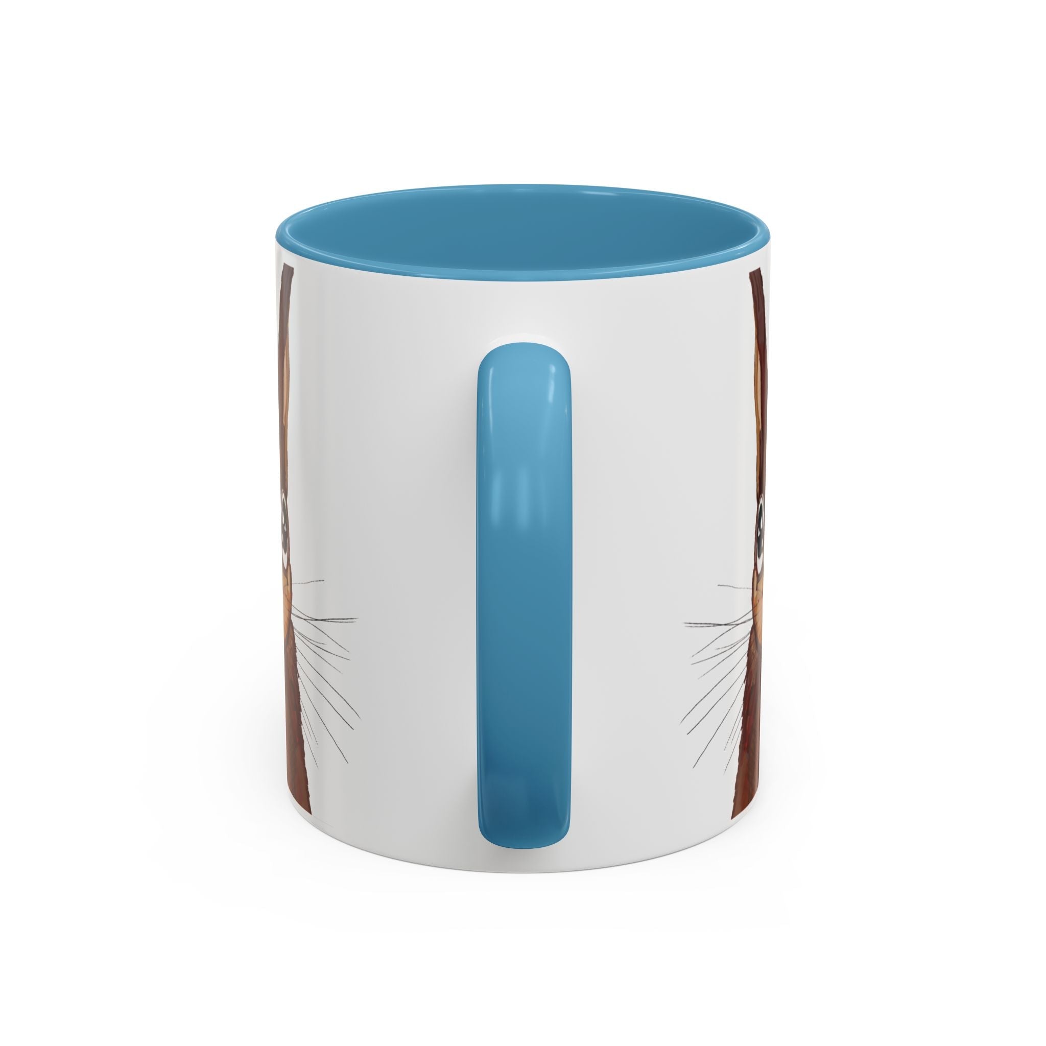 Squirrel Two Tone Ceramic Coffee Mugs - Blue Cava