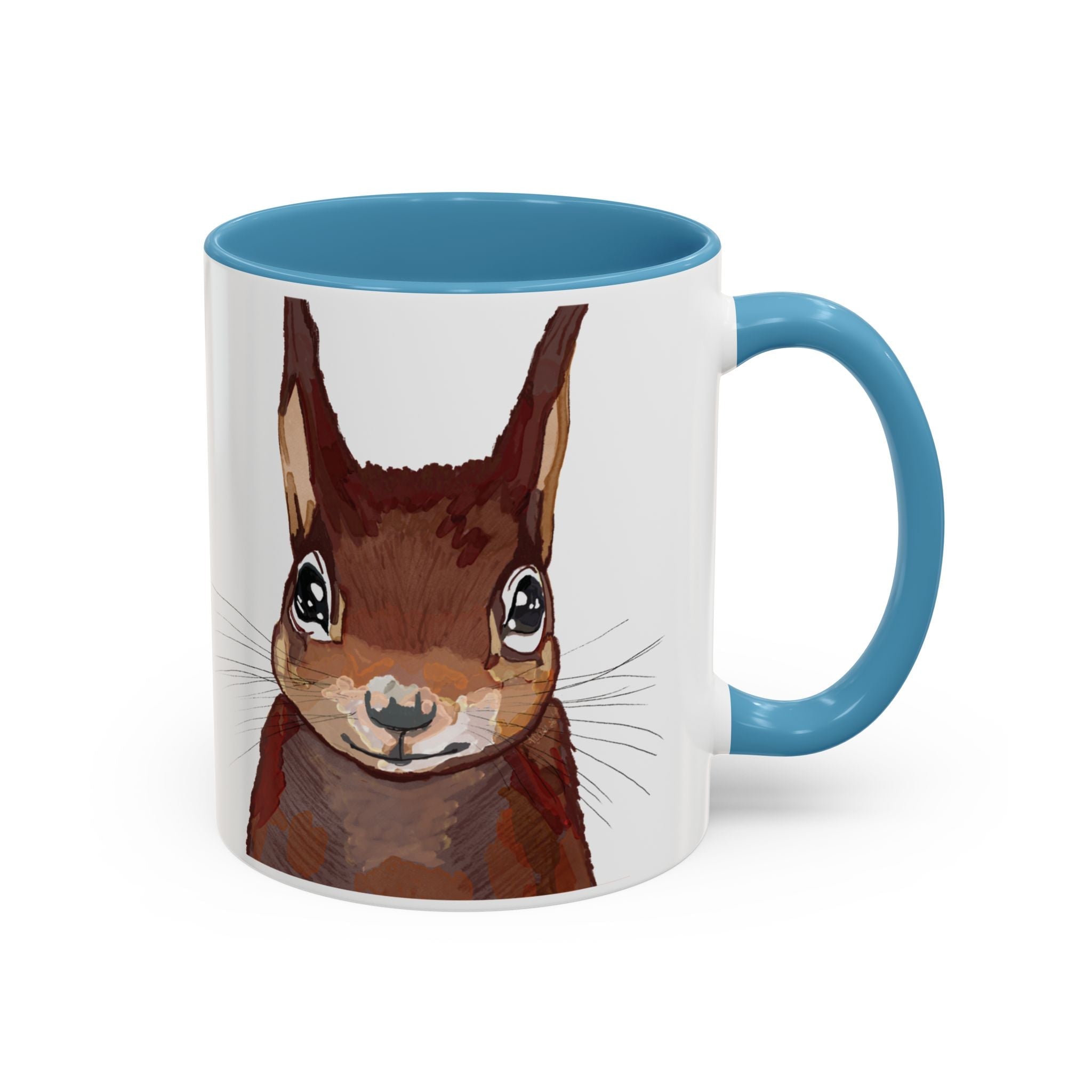 Squirrel Two Tone Ceramic Coffee Mugs - Blue Cava