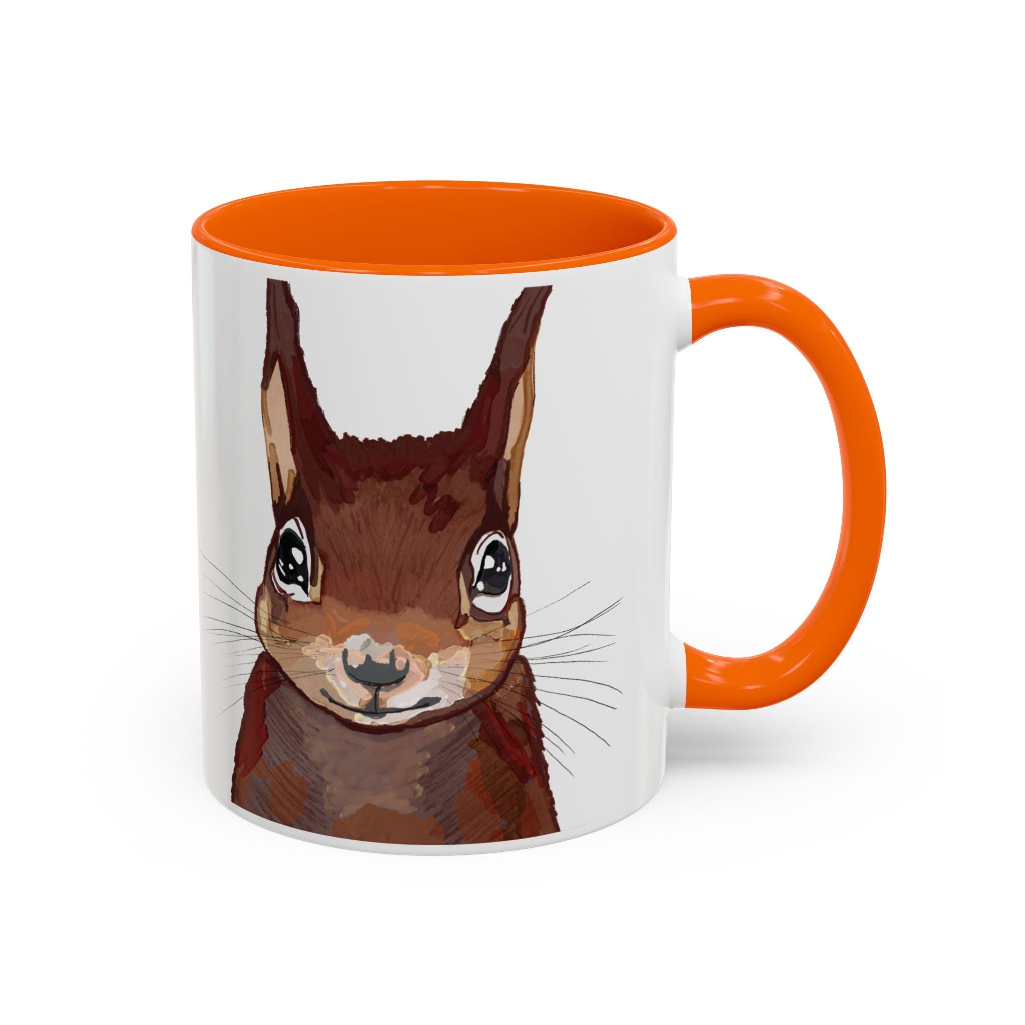 Squirrel Two Tone Ceramic Coffee Mugs - Blue Cava