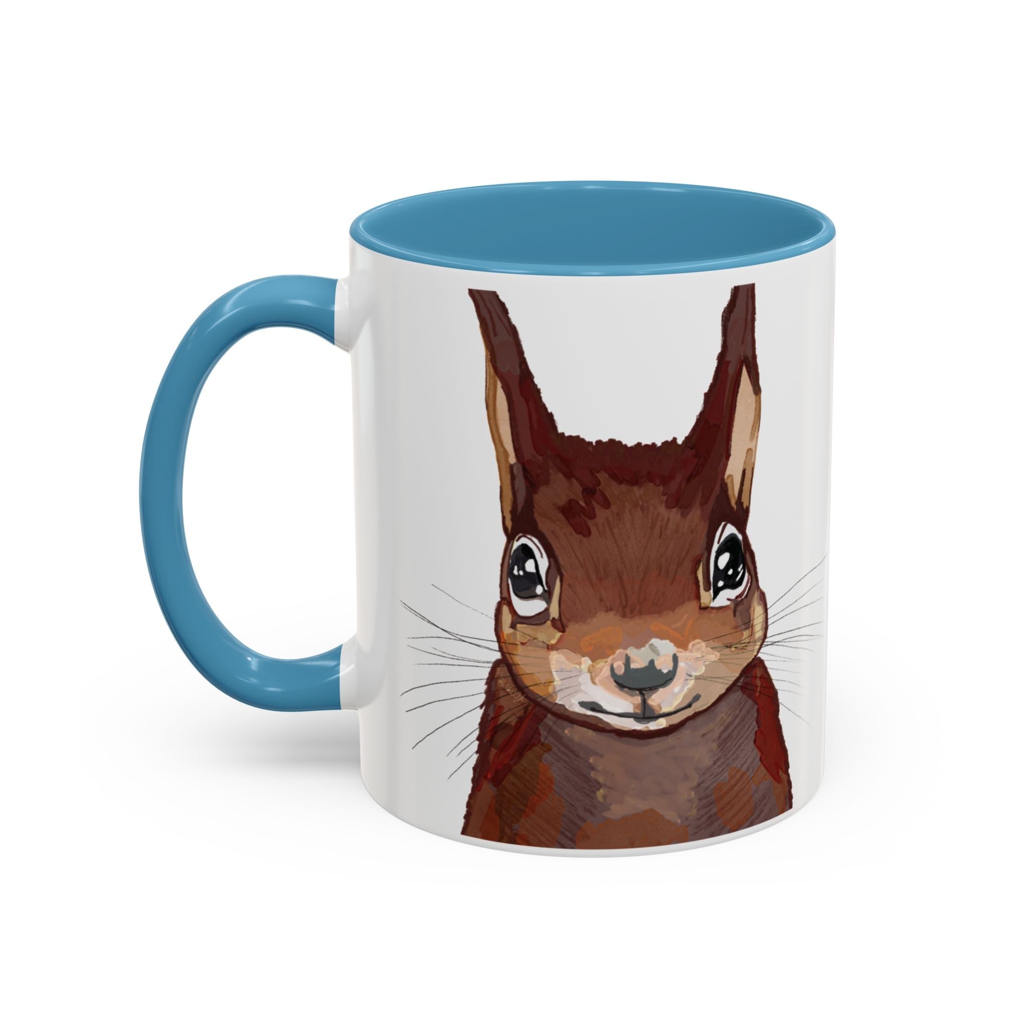Squirrel Two Tone Ceramic Coffee Mugs - Blue Cava