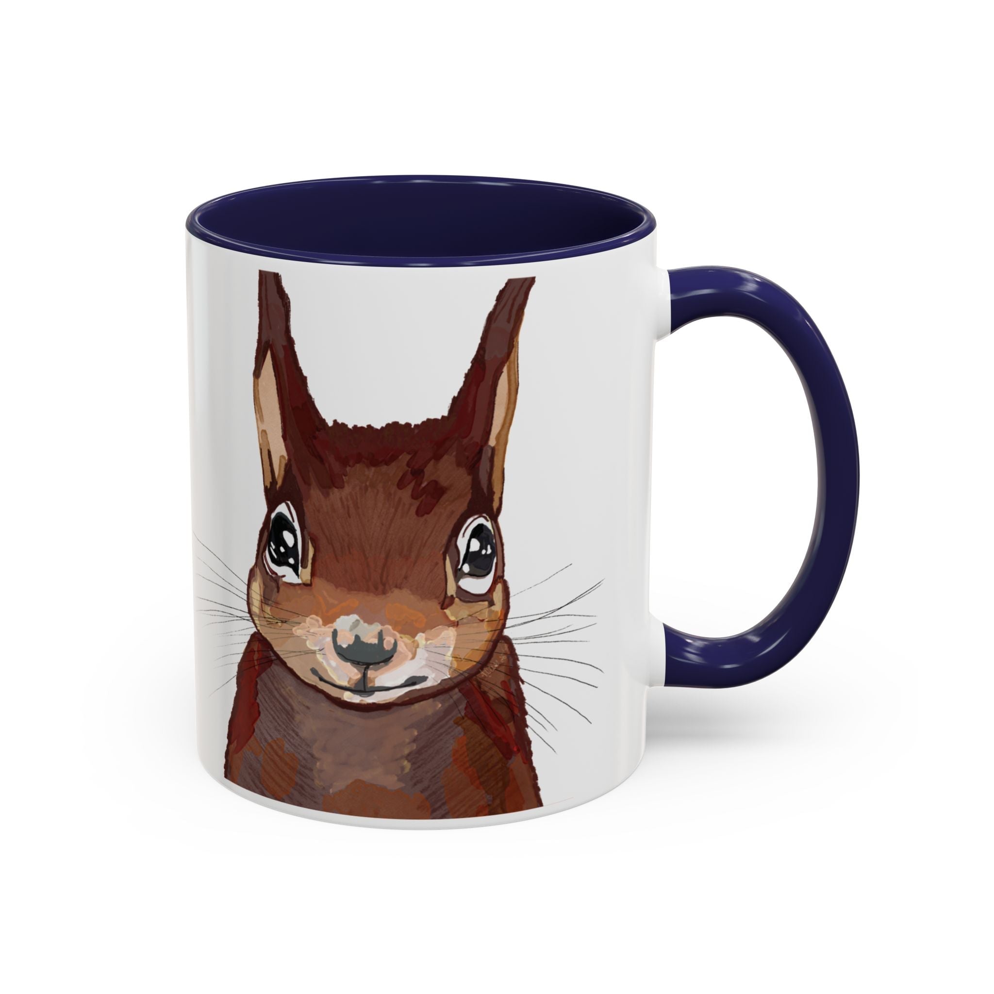 Squirrel Two Tone Ceramic Coffee Mugs - Blue Cava