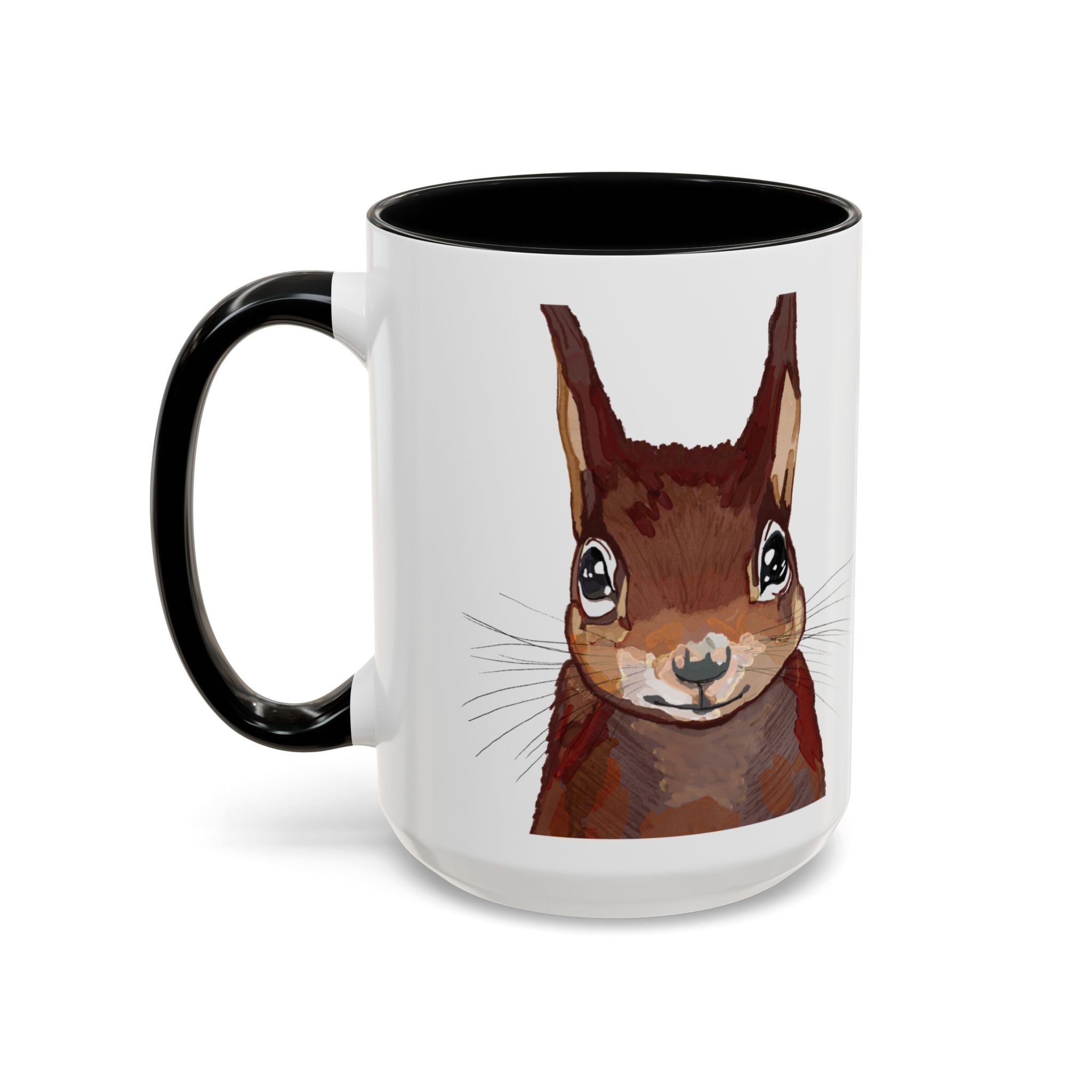 Squirrel Two Tone Ceramic Coffee Mugs - Blue Cava