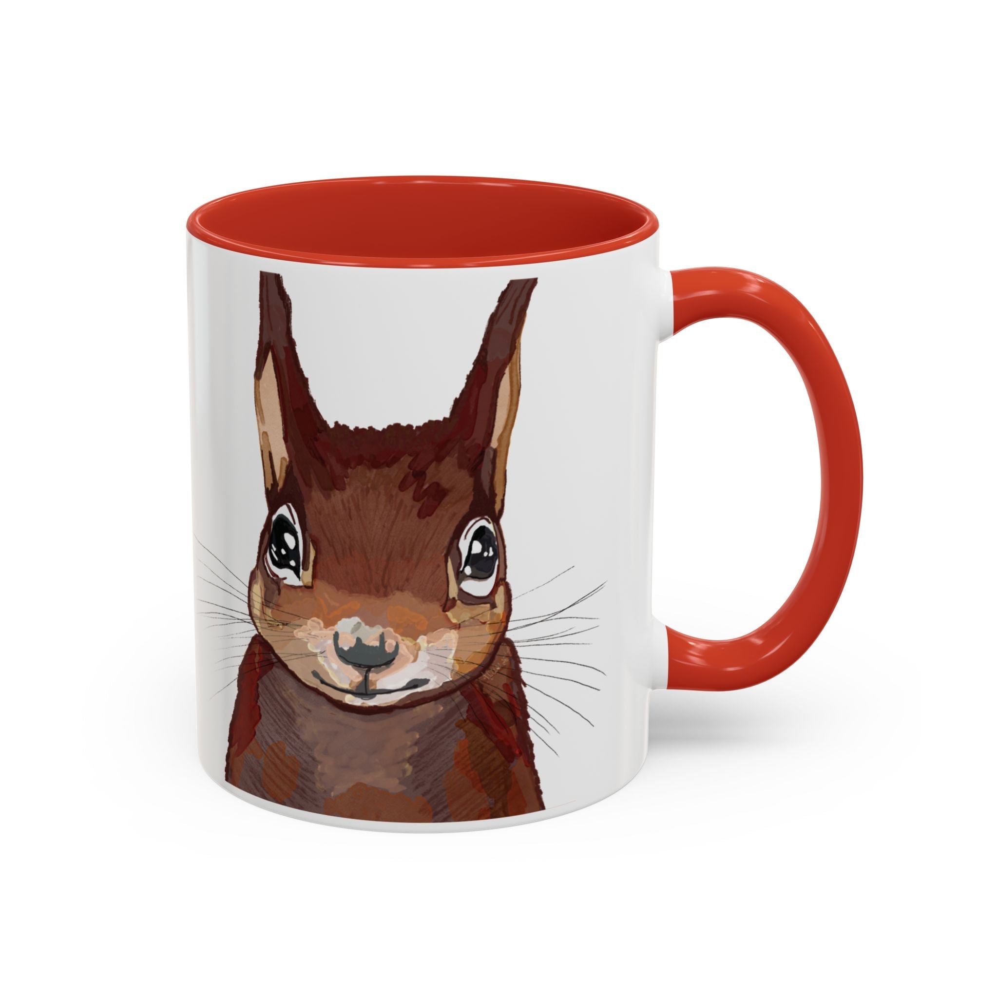 Squirrel Two Tone Ceramic Coffee Mugs - Blue Cava