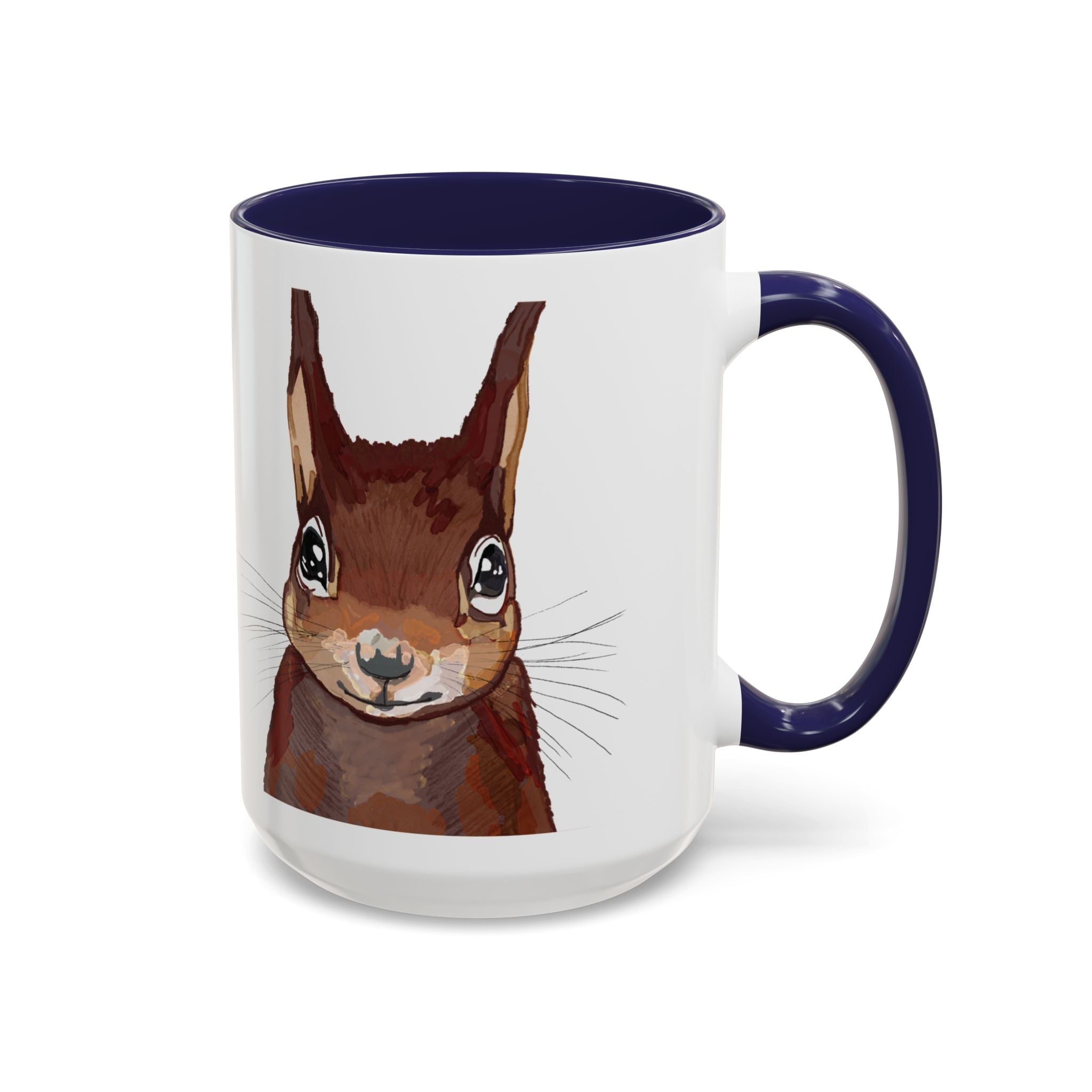 Squirrel Two Tone Ceramic Coffee Mugs - Blue Cava