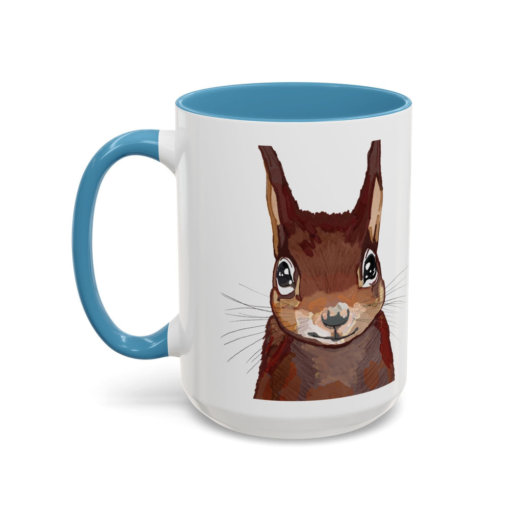 Squirrel Two Tone Ceramic Coffee Mugs - Blue Cava