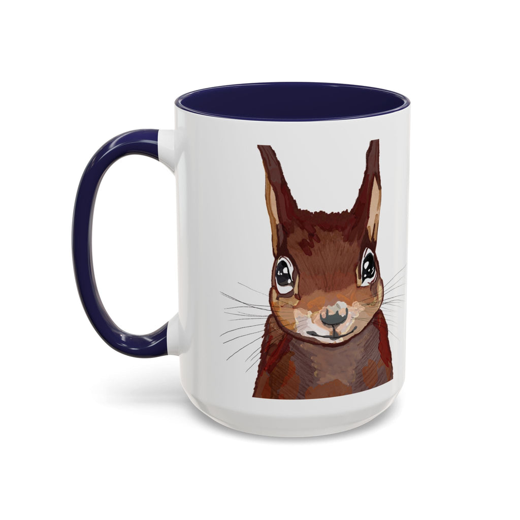 Squirrel Two Tone Ceramic Coffee Mugs - Blue Cava