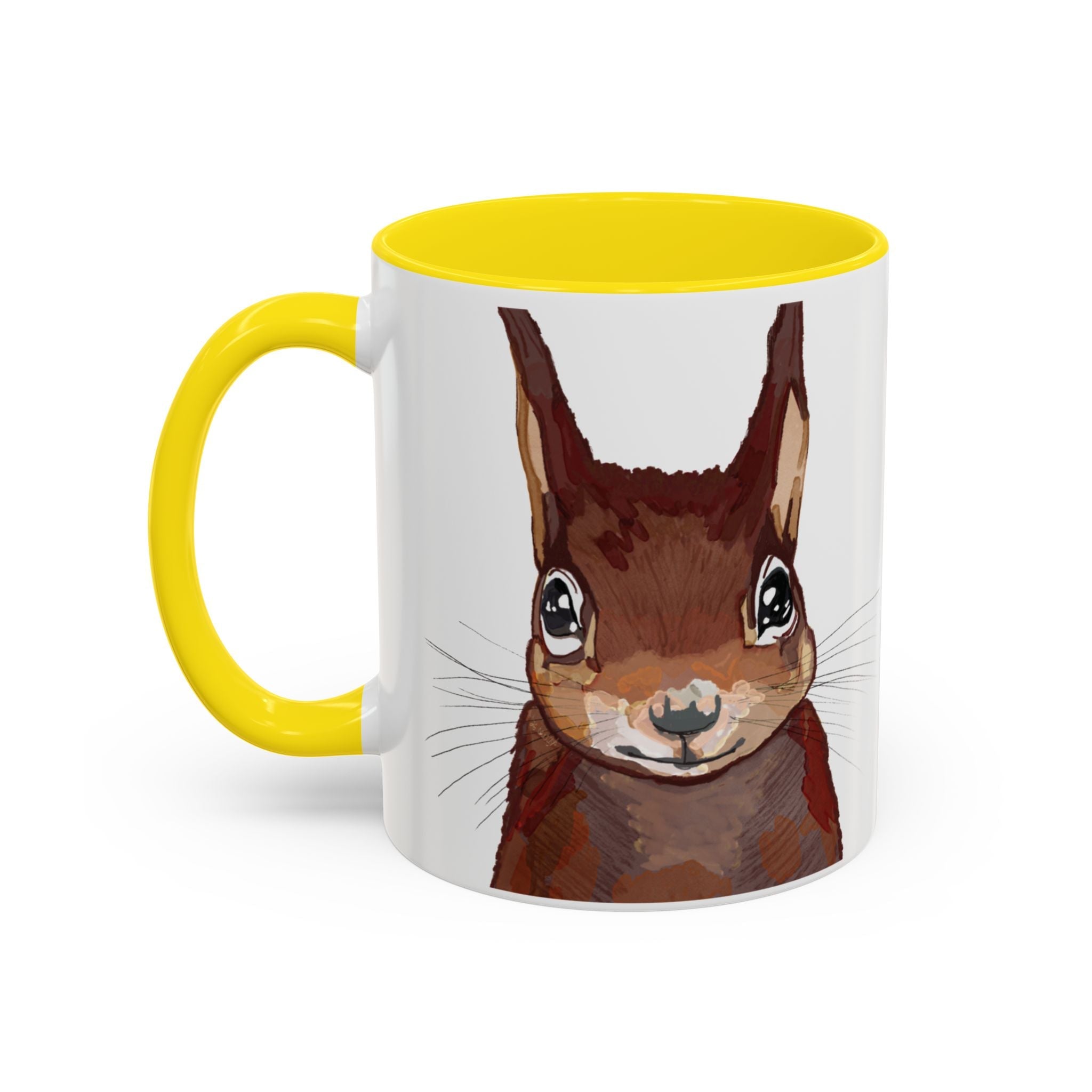 Squirrel Two Tone Ceramic Coffee Mugs - Blue Cava