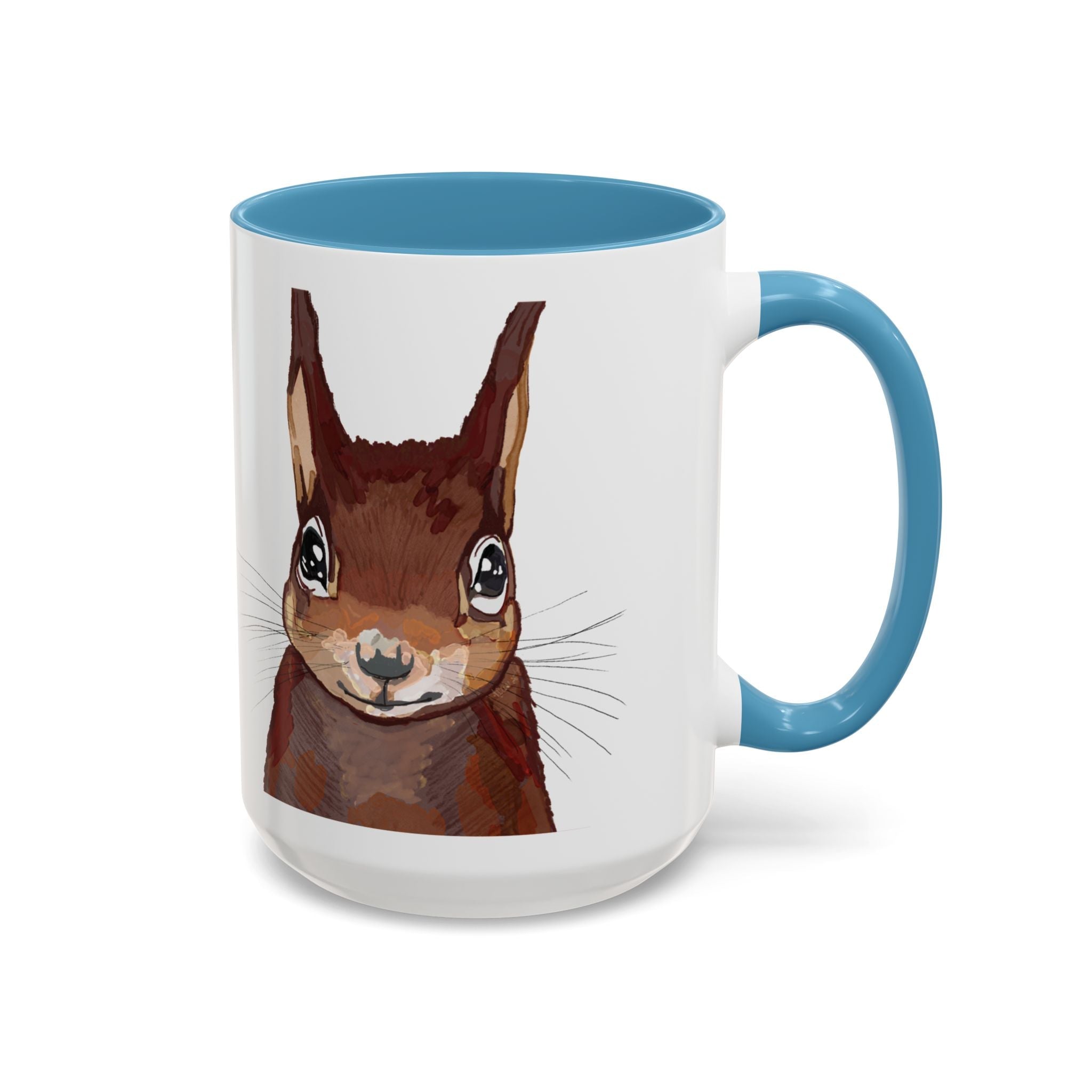 Squirrel Two Tone Ceramic Coffee Mugs - Blue Cava