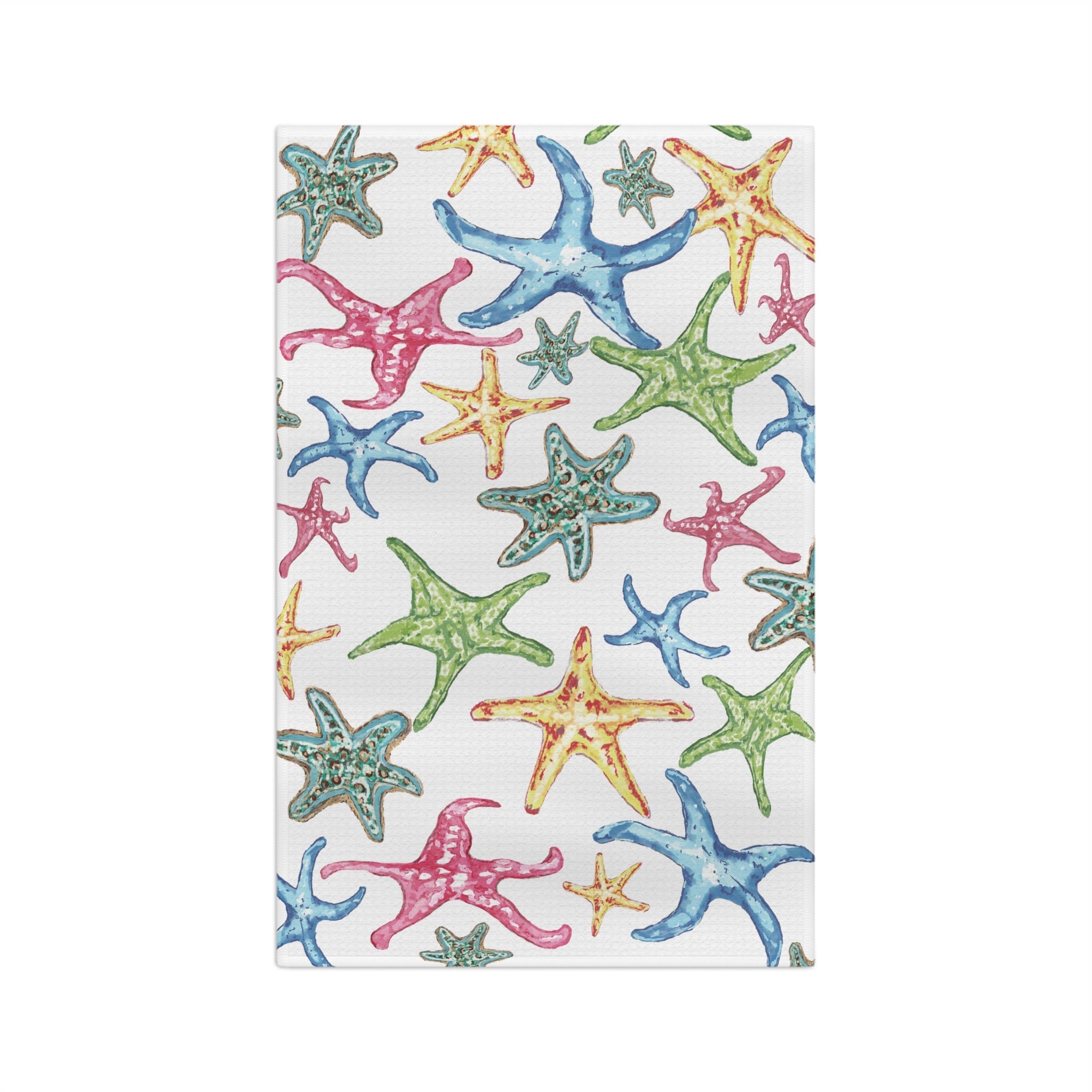 Starfish Microfiber Waffle Kitchen Towel - Coastal - Blue Cava