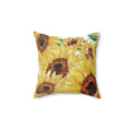 Sunflower Decorative Throw Pillow - Floral Home Decor - Blue Cava