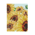 Sunflower Floral Velveteen Plush Blankets - Blue Cava