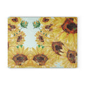 Sunflower Glass Cutting Board | Floral Kitchen Decor - Blue Cava
