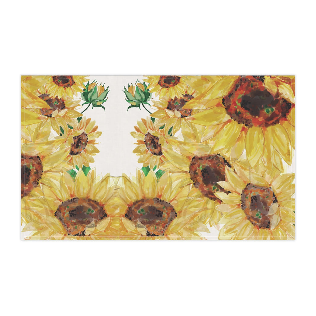 Sunflower Kitchen Tea Towels - Floral Decor - Blue Cava