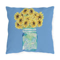 Sunflower Mason Jar Outdoor Pillows - Blue Cava
